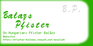 balazs pfister business card