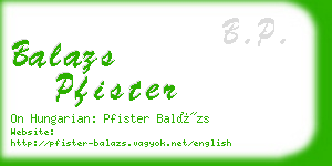 balazs pfister business card